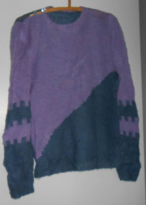 Vintage harmaa lila neulepusero