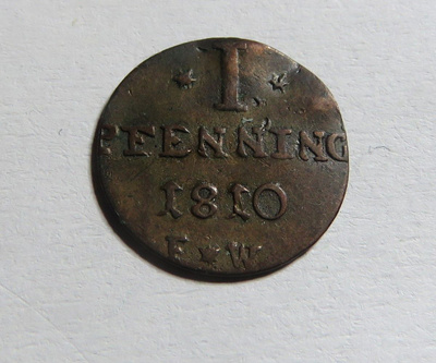 Waldeck-Pyrmont 1 pfennig 1810 FW