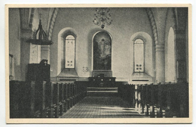 Valkeakoski Sääksmäen kirkko sisäkuva, 1940-luku