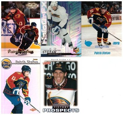 5 x PATRIK STEFAN Atlanta Thrashers Rookie Kortteja