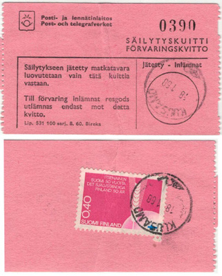 1967 40p itsenäisyys postiautoaseman säilytyskuitilla
