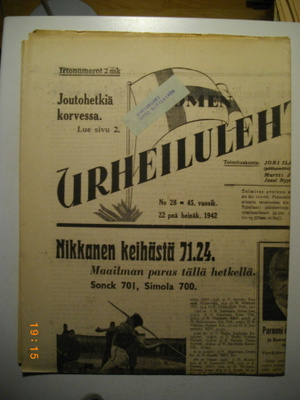 Suomen Urheilulehti Nro 28/1942 (15.3)