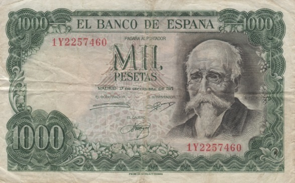 (B0138) SPAIN, 1971 (1974). 1000 Pesetas. Commemorative. VG