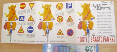 VANHA Lukujärjestys Liikennemerkit Possu Posti Säästöpankki