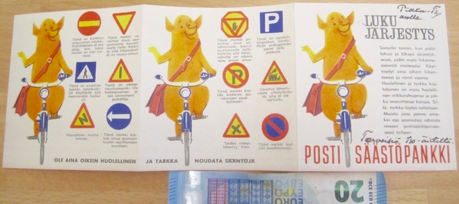VANHA Lukujärjestys Liikennemerkit Possu Posti Säästöpankki