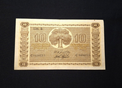 10 Markkaa 1939 Litt,D Kunto 7+