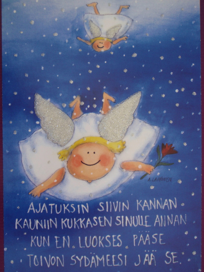 Arja Laihonen enkeli tuo kukkasta