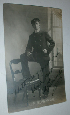 Alf Edwards - muusikko, ihailijakuva + signeeraus