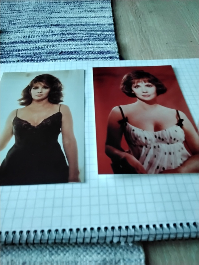 Filmitähti Gina Lollobrigida 2 upeaa valokuvaa