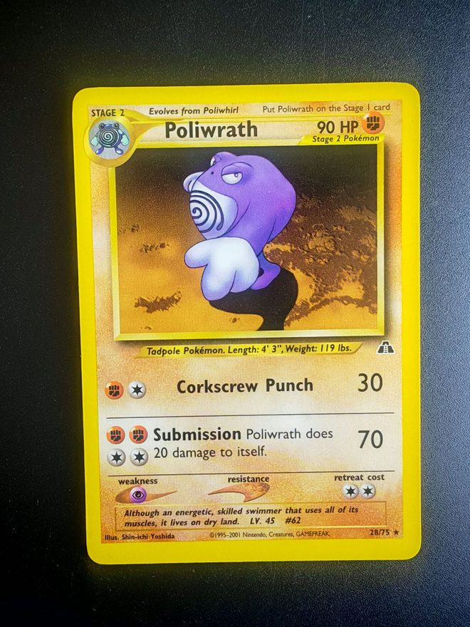 Pokemon kortti Poliwrath Neo Discovery rare