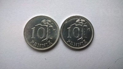 10 penniä, 1985 ja 1986, unc
