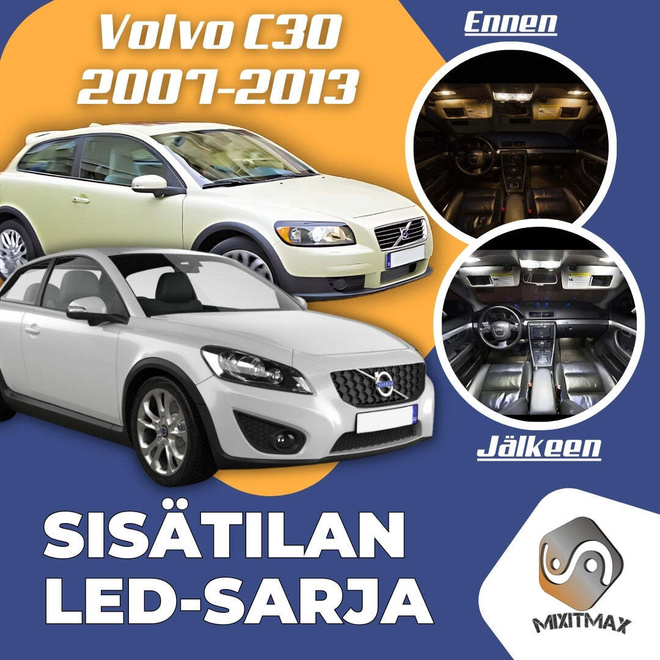 Volvo C30 Sisätilan LED-sarja 19-osainen
