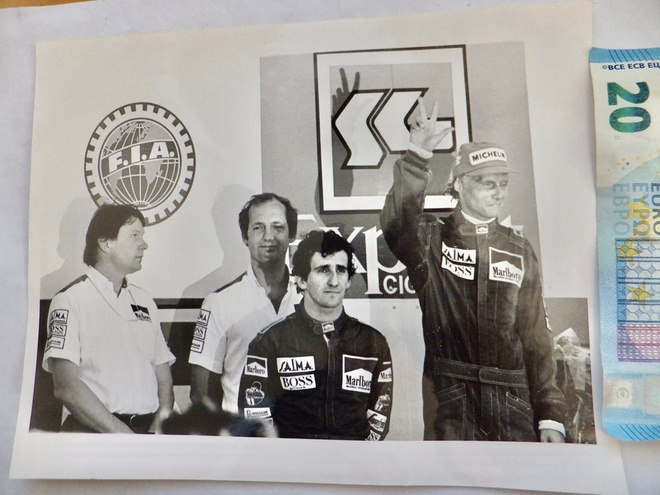 VANHA Valokuva Rallikuskit Niki Lauda Alain Prost 1984