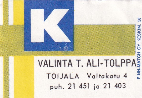 Toijala. Valinta T. Ali-Tolppa,  Kesko     7/13