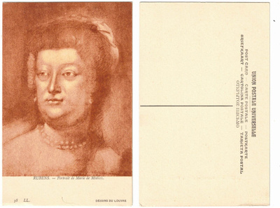 Vanha kortti, Peter Paul Rubens, Portrait de Marie de Médici