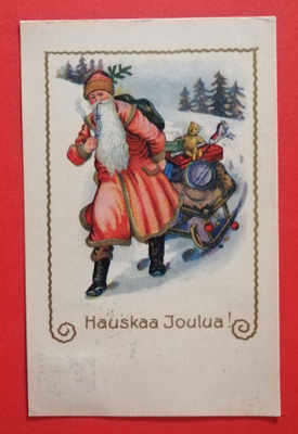 Vanha joulukortti kulk. 1924