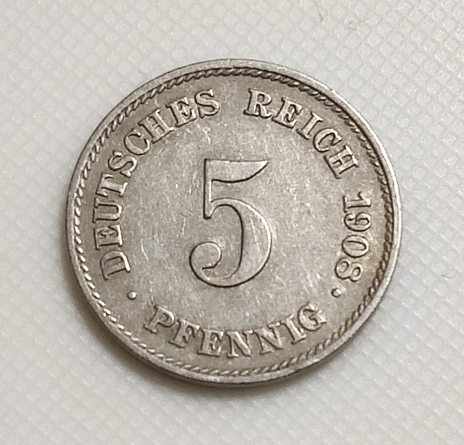 Saksa 5 Pfennig 1908E