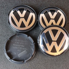Volkswagen vannekeskiöt – Kromi-Musta – 55mm (4kpl sarja) - pikkukuva 1