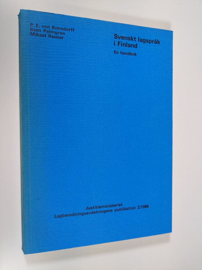 P. E. von Bonsdorff : Svenskt lagspråk i Finland : handbok