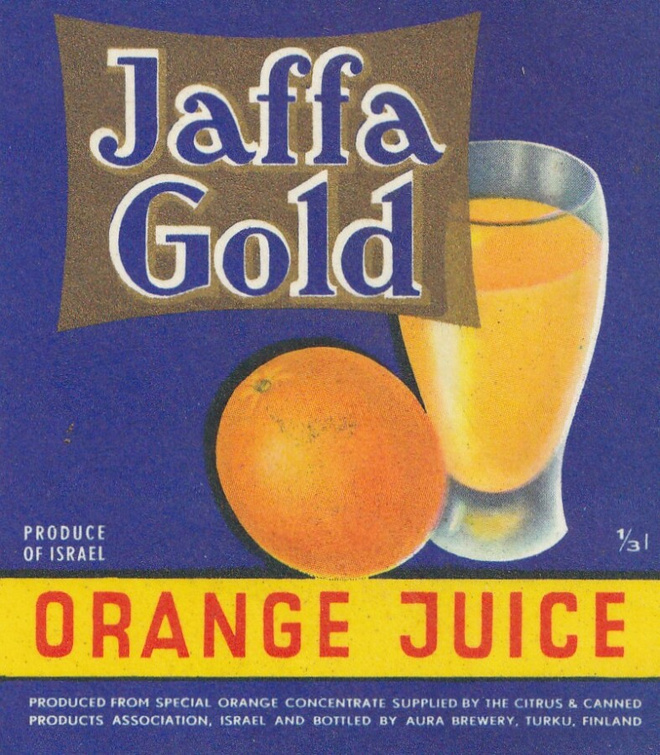 VANHA JUOMAETIKETTI - JAFFA GOLD (K11-S53)