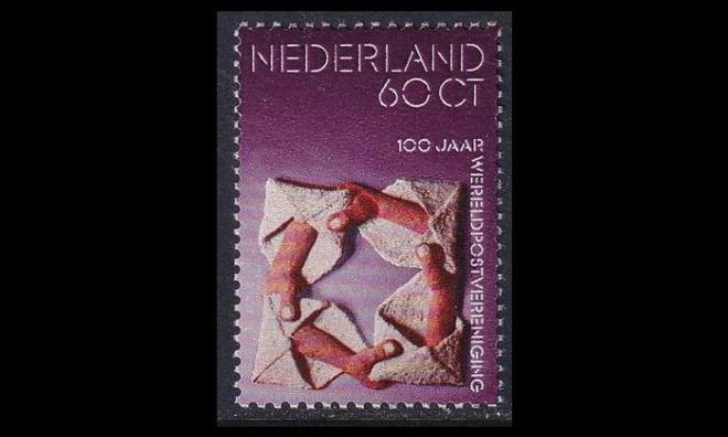 Alankomaat 1038 ** Maailmanpostiliitto UPU 100v (1974)