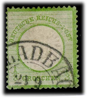 Saksa Mi 17a o Pf "P" in Post vahingoittunut