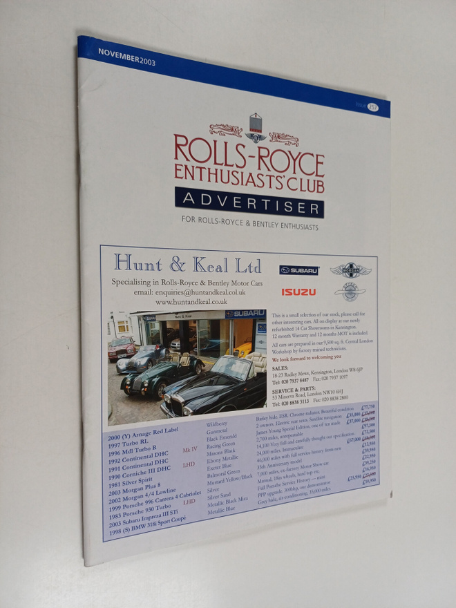 Rolls-Royce enthusiasts' club advertiser for Rolls-Royce ...