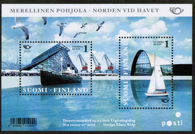 2010 Merellinen Pohjola, postituore pienoisarkki.