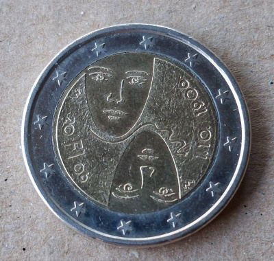 2 € 2006 Yleinen ja yhtäläinen äänioikeus 100 vuotta 2006