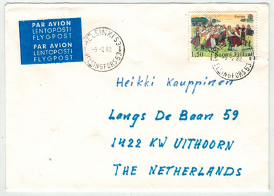 1981 Eurooppa 1.50mk kirje Hollantiin