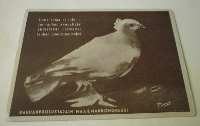 Uutta sotaa ei tule (piirt. Picasso), mv pk, ei p.