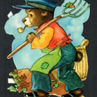 ALE -PZB 1295 - Piippua polttava karhu puutarhurina - 1960- - pikkukuva 1