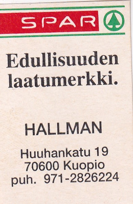 Kuopio, HALLMAN  , SPAR   b588