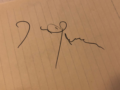 Jussi Parviainen nimikirjoitus paperilla
