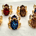 Cute Vintage Frog Rhinestone Ring – Adjustable – Choose Colo - pikkukuva 1