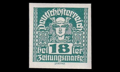 Itävalta 302x ** Sanomalehtimerkki 18 H (1920)