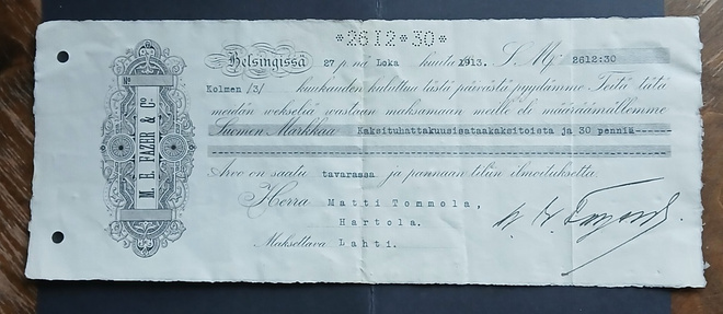 Fazer , vekseli v. 1913