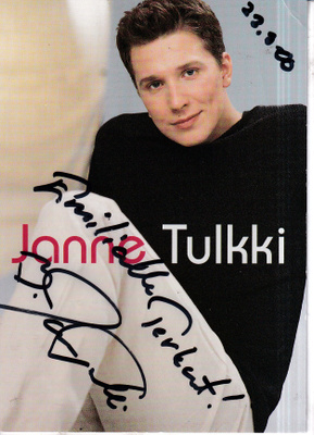 Janne Tulkki  nimmari.  laulaja, fanikortti. e303