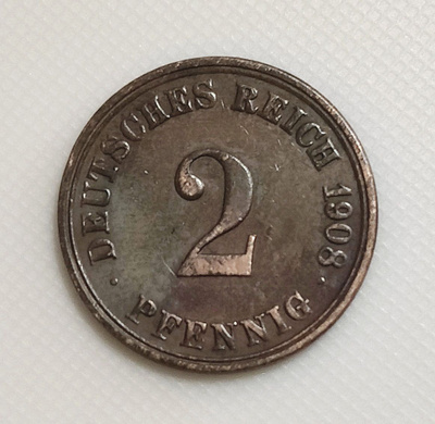 Saksa 2 Pfennig 1908A