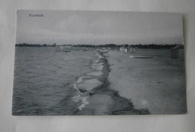 Kuokkala, lapsia autiolla hiekkarannalla, mv pk, ei p.