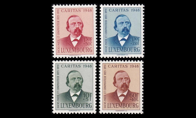 Luxemburg 435-8 ** Caritas runoilija Edmond de la Fontaine (