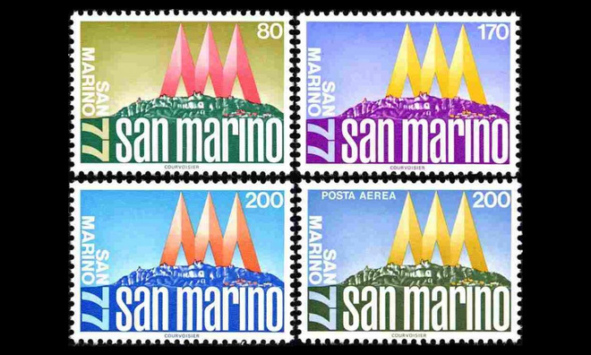 San Marino 1127-30 ** Postimerkkinäyttely (1977)