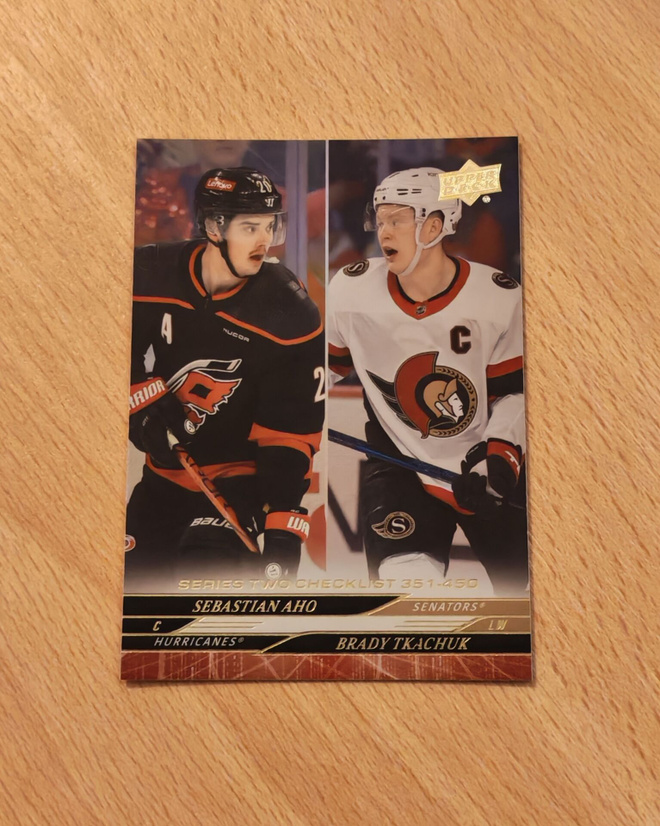 2024-25 Upper Deck Aho/Tkachuk Checklist Silver Foil