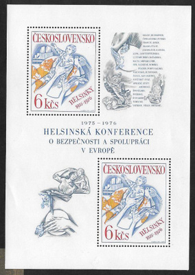 Tsekkoslovakia - KSZE 1. vuosipäivä (Mic. 2x2335 ; BL 33) **