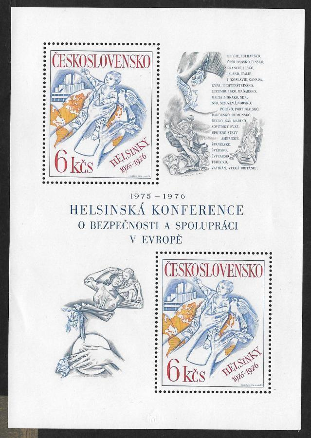Tsekkoslovakia - KSZE 1. vuosipäivä (Mic. 2x2335 ; BL 33) **