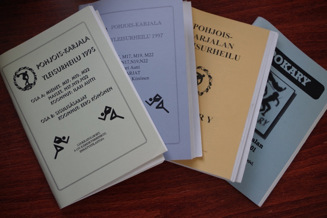 Pohjois-Karjalan yleisurheilun tilastovihkot 1995,97,2000,01