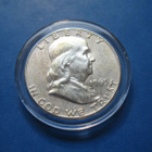 USA ½ dollar hopearaha Franklin - 1963 - pikkukuva 2