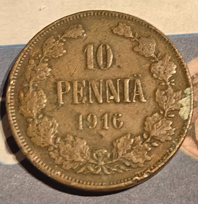 10penniä 1916 ns.Nikolain piste