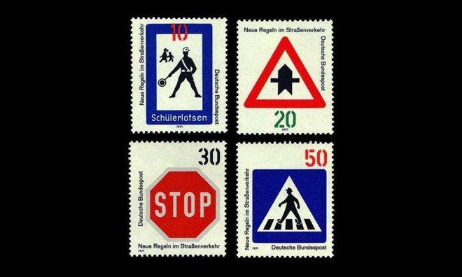 Saksa 665-8 ** Uusia liikennemerkkejä (1971)