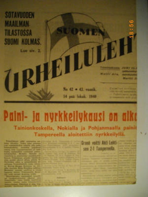 Suomen Urheilulehti Nro 42/1940 (16.3)